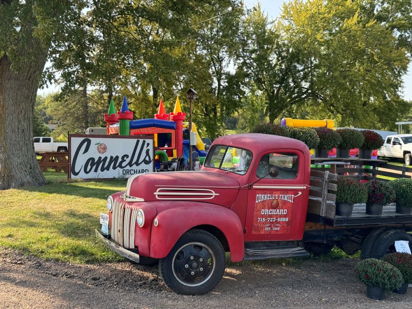 Connell's Family Orchard Red Truck Apple Picking