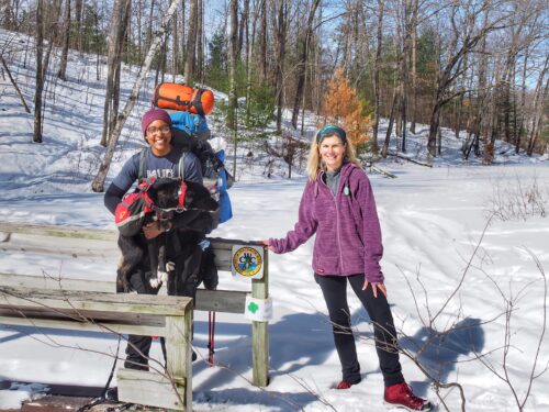 Ice Age Trail Couple Snowshoeing