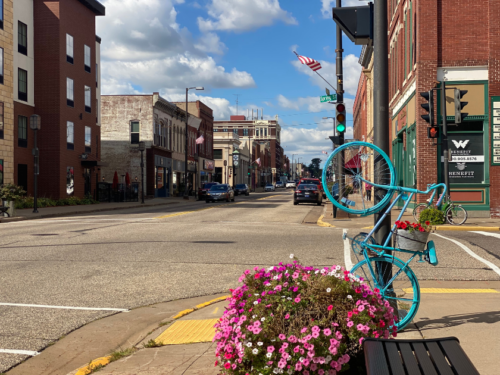 Downtown Chippewa Falls in the Spring/Summer