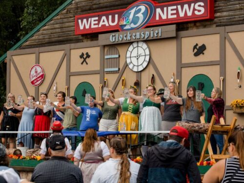 Stein holding Competition at the Chippewa Falls Oktoberfest
