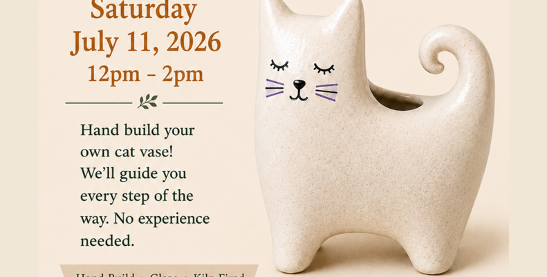 Ceramic Cat Vase – Kid’s Class
